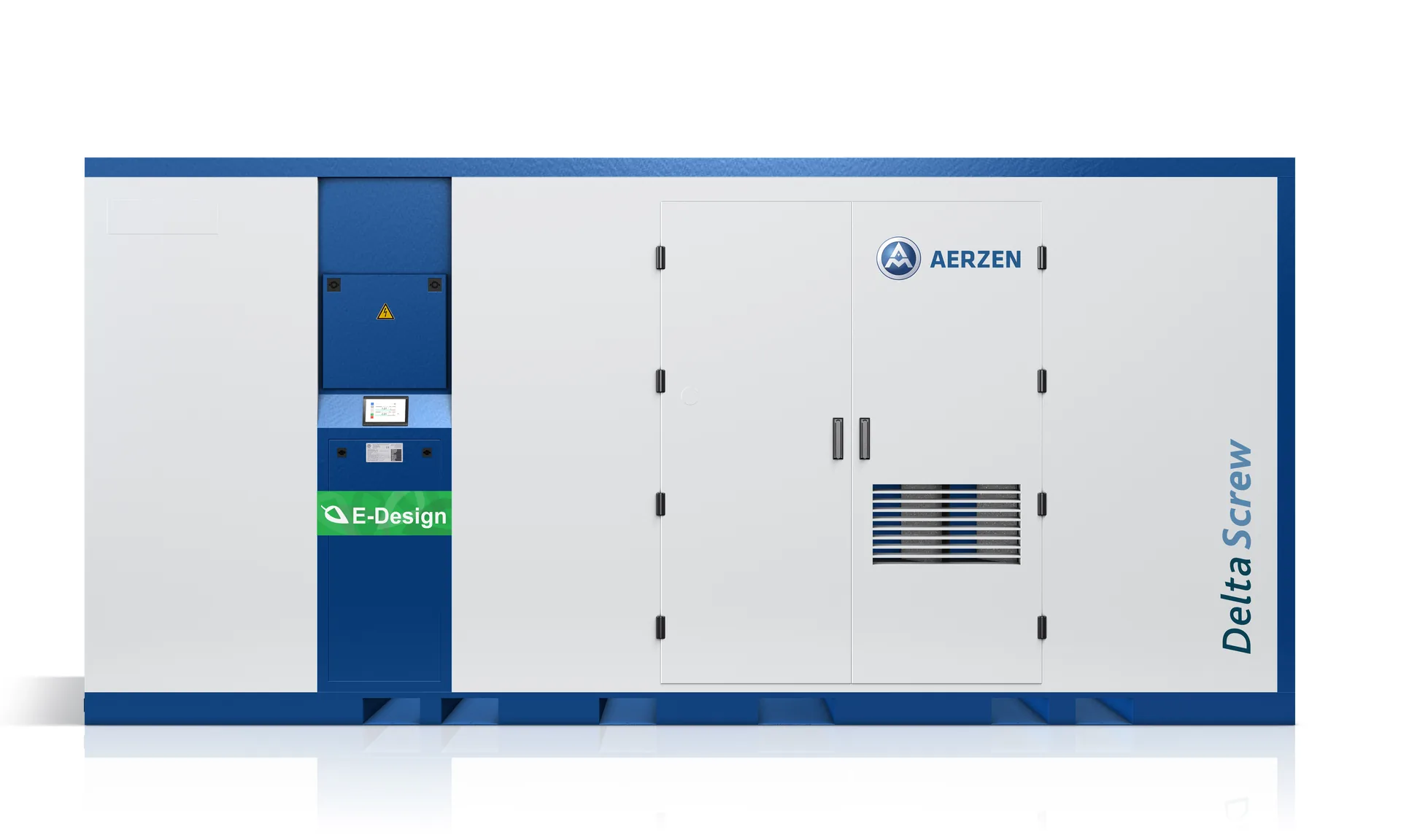 AERZEN Delta Screw E-Compressor — twin-stage high-pressure oil-free unit up to 13 bar